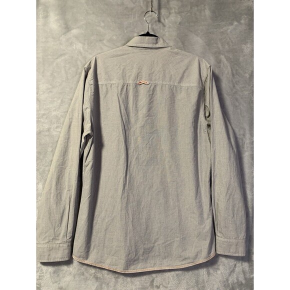 Buffalo David Bitton Shirt Mens Lg  Gray Pearl Snap Button Up Long Sleeve Check - Picture 4 of 14